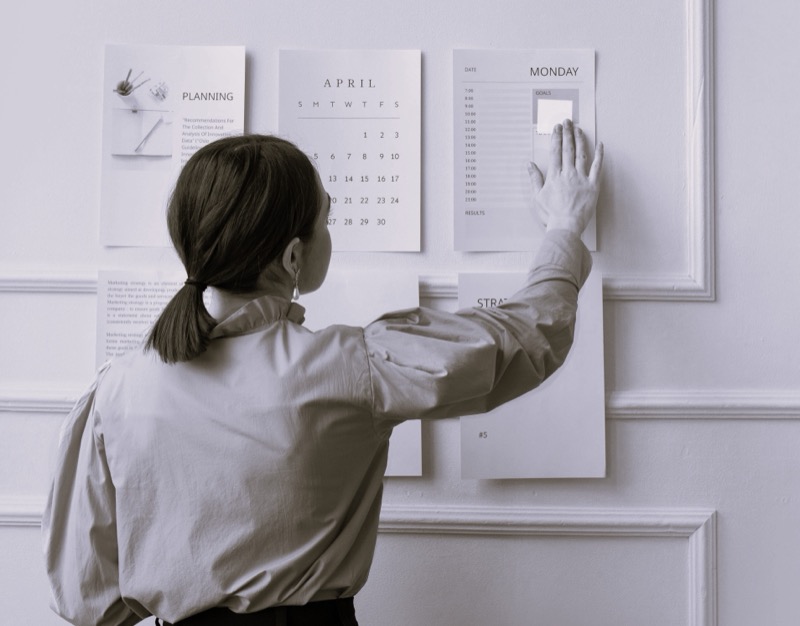 Daily planner with organized routine schedule